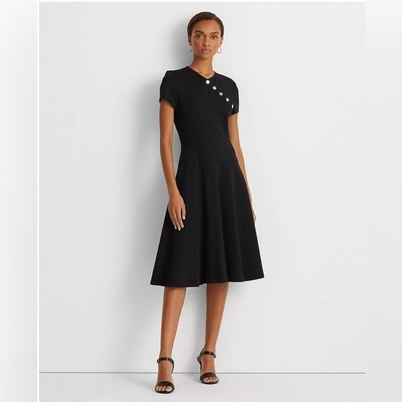 NWT Lauren Ralph Lauren Ponte Short-Sleeve Dress Size 12 - Picture 1 of 9